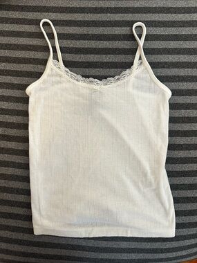 Wild Fable White Lace Trim Spaghetti Strap Tank Top